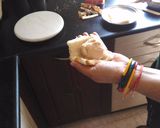 A picture of step 2 of Fried ice cream.