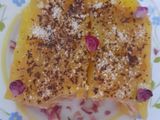دسر مسقطی زعفرانی با بیسکویت پتی بور