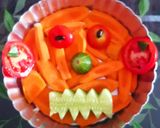 A picture of step 2 of Pooky halloween, veg salad 🥗.