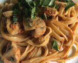 Foto del paso 9 de la receta: Fettuccini de pimiento & queso con champiñones