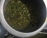A picture of step 1 of Palak ka saag with makki ki roti and mooli ki sabzi.
