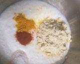 A picture of step 1 of Papad ki kadhi.