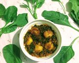 A picture of step 10 of Aloo Palak.