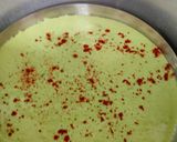 A picture of step 2 of Mung bean spinach dhokla.