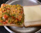 A picture of step 3 of Aloo and Cheese stuffed sandwiches.