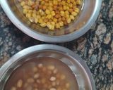 A picture of step 1 of Black chana peanut salad.
