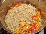 Sopa de lentejas vegana a la jardinera