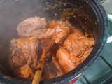 Pollo con salsa de damasco