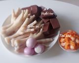 Hình bước làm 2 của món CHÁO huyết-da heo cuộn
