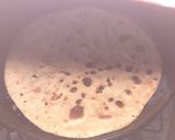 A picture of step 4 of Desi tortilla wrap fusion dish.