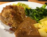 A picture of step 9 of Sylvia's Bacon and Onion Pudding #mycookbook.