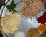 A picture of step 1 of Gujarati dish Bhrela ringna bateta nu sak.