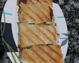 A picture of step 4 of Grilled spinach and corn sandwich.