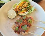 A picture of step 4 of Chicken Yakitori, crunchy lettuce wrap.