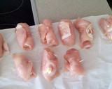 Foto del paso 1 de la receta: Rollitos de pechuga rellena