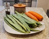 A picture of step 1 of Boiled Green Beans and Carrots.