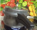 A picture of step 7 of Pigeon peas pulav (in pressure cooker).