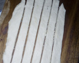 A picture of step 4 of Yam curl rolls.