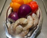 A picture of step 1 of Shrimp Fajitas 🍤.
