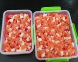 A picture of step 3 of Easy summer special Dessert milky glazy fruity pudding.