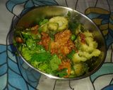 A picture of step 3 of Karele ki chutney.
