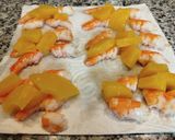 Foto del paso 7 de la receta: Falsas migas de cuscús con verdura su chorizo y brochetas de langostinos con piña