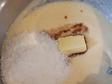 Flan de polenta y coco
