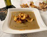 Gesztenyekrémleves almával, almachipsszel és konyakkal recept fázis 4 fotója