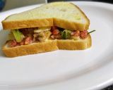 A picture of step 2 of Salad toast sandwich.