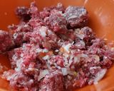 A picture of step 1 of لحم بعجين. Dough meat.