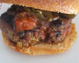 A picture of step 5 of Leek and blushed tomato quarterpounder.
