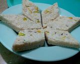 A picture of step 3 of Sooji ki katlian.