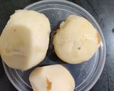 A picture of step 1 of Banana aloo chaat.