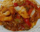 Foto del paso 7 de la receta: Migas de Bacalao con Pisto Mediterrani