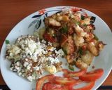 A picture of step 5 of Tossed "stir-fry" bread with scrambled eggs...#breakfastcontest#.