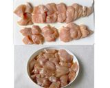 A picture of step 1 of Great for Bento Boxes: Stir-Fried Chicken Breast with Ketchup Sauce.