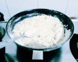 A picture of step 4 of Yummy tasty copra banana dry fruit Burfi.