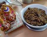 A picture of step 3 of Chana dal Halwa.