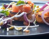 A picture of step 6 of Tomato and Basil Bruschetta.