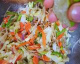 A picture of step 2 of Veg shawarma famous in middle east country.
