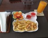 A picture of step 3 of Home made french fries with salads #All star recipe contest.