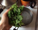 A picture of step 3 of Mint-infused Simple Syrup.