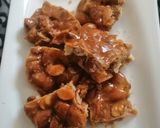 A picture of step 8 of Almond chikki.