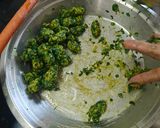 A picture of step 18 of Undhiyu.