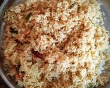 A picture of step 7 of Chintapandu pulihora / tamarind rice Andhra style.
