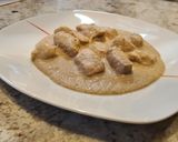 Foto del paso 6 de la receta Dados de pollo en salsa de calabacín y nueces