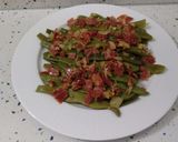 Foto del paso 5 de la receta Salmón frito y judías verdes salteadas con jamón