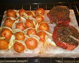 A picture of step 6 of Mike's Black Pepper Bison & Garlic Russets On Sea Salt Bricks.