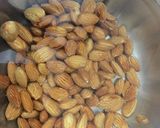A picture of step 1 of Almond milk and Sweet Potato Soup served with Croutons.