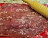 Foto del paso 4 de la receta Solomillo de cerdo relleno de jamón y queso con salsa de piquillos